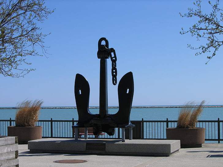 chicago, anchor, great lake, waterfront, lake, city, michigan