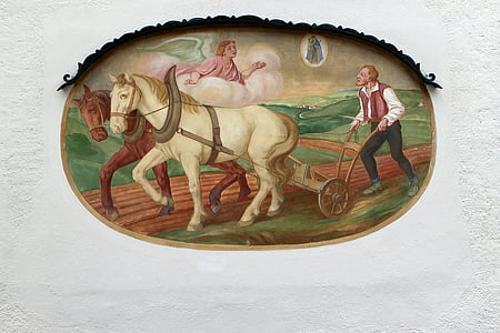 lüftlmalerei, lueftelmalerei, mặt tiền, bức tranh, Frescos, vùng Upper bavaria, hình thức nghệ thuật