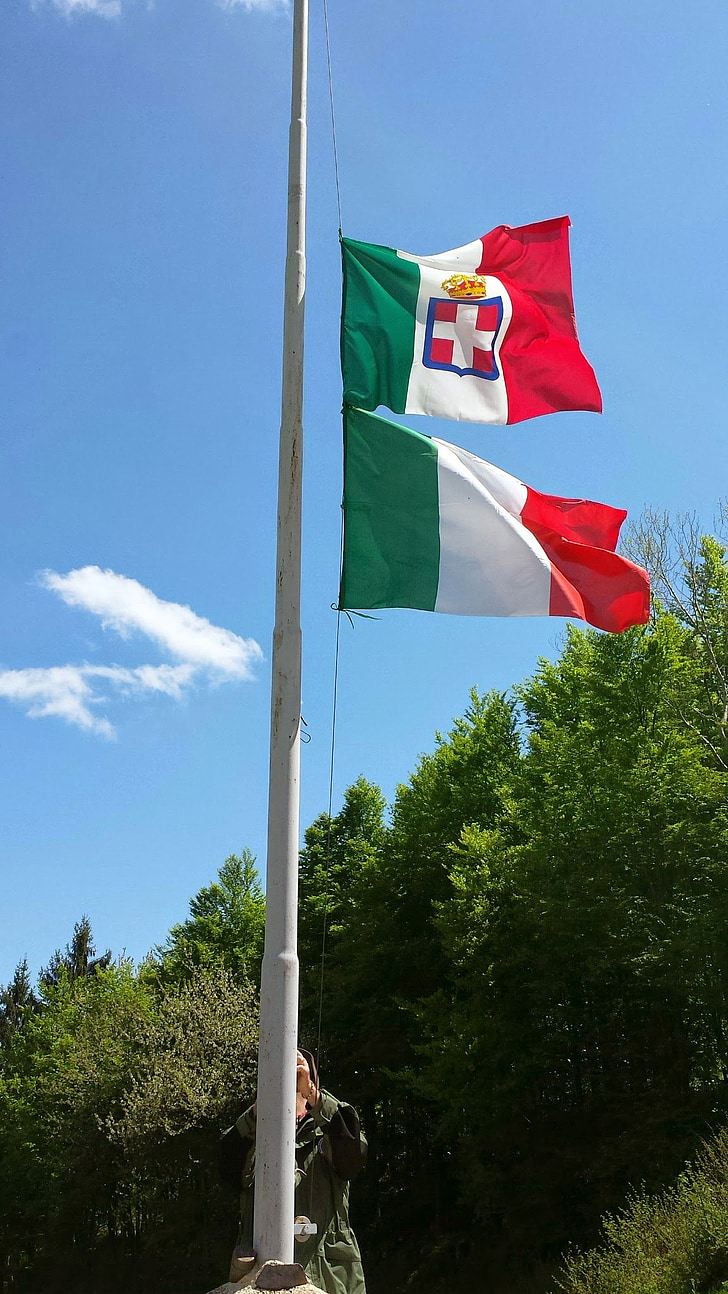 Mountain, tricolor, Italien flagga