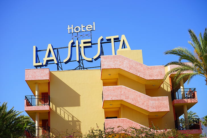 Hotel, byggnad, Playa de las americas, Teneriffa, Americas, Kanarieöarna, Hotel la siesta