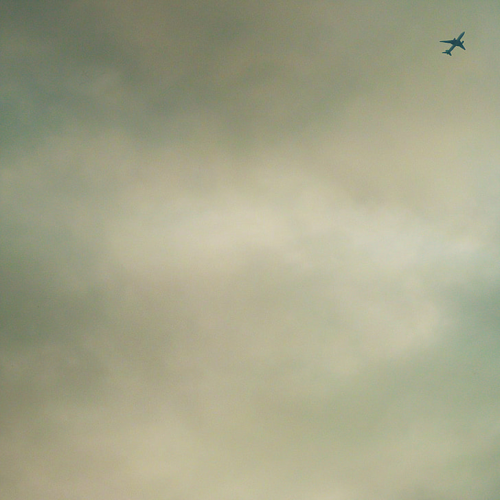 avió, cel, resum, núvols, aire, avió, viatges