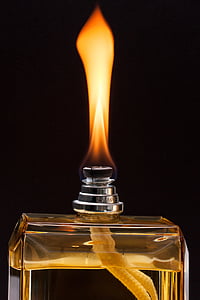лампа, пламък, стая аромат, стъклена бутилка, въздух подобрение, flacon, фитил