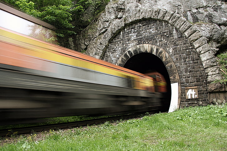 prijevoz, tunel, vlak, Brzina