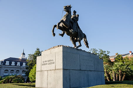 Amerikai Egyesült Államok, Amerikai, Louisiana, szobor, emlékmű, Andrew jackson, Jackson tér