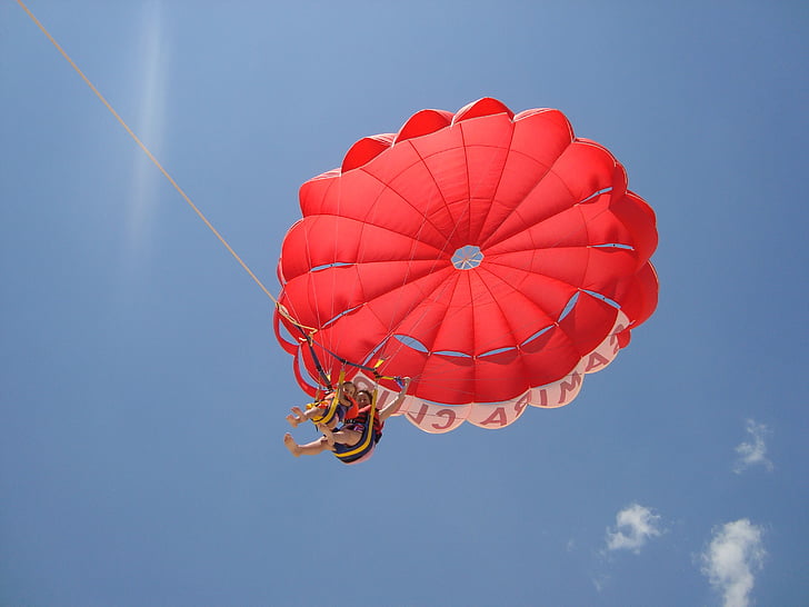 parachute, kids, fun, cloud, sky, happy, child