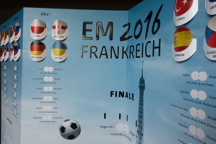 fodbold, EM, 2016, mænd, EM, planner, 3D