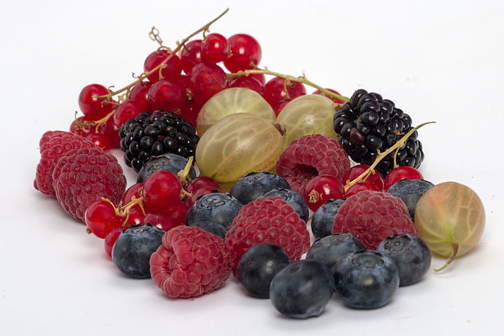 berries, blueberries, raspberries, fruits, fruit, currants, gooseberries