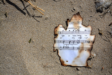 verbrannte Musik, Oregon, der Cannon beach, Musik, Glockenspiel, Hinweis, Strand