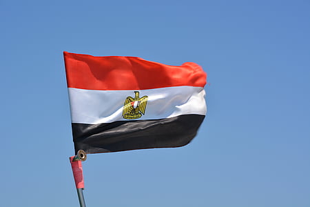 flag, egypt, wind