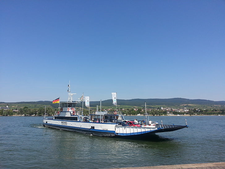 Ferry, Porýnie, Ingelheim, vody, trajektom, preložiť, preprava