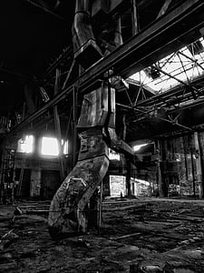 grå, mörka, Factory, byggnad, gamla, Decay, Köln