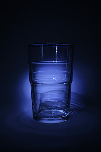 steklo, pitje kozarec, modra, pijača, žeja, vode