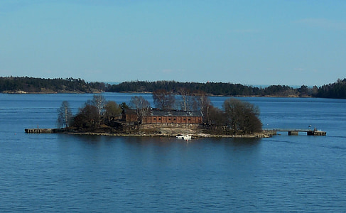 ön, havet, skärgård, Helsingfors, lugn, en, Seascape