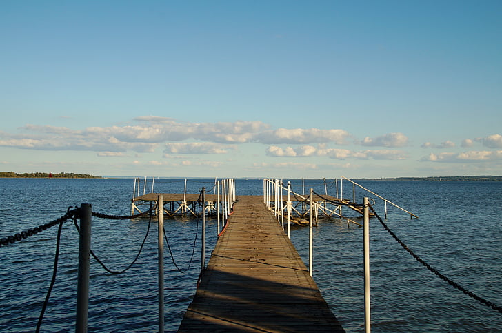 jazero, Balaton, Pier, Most, footbridge, more, drevo - materiál