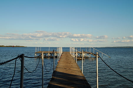 Λίμνη, Μπάλατον, προβλήτα, γέφυρα, Πεζογέφυρα, στη θάλασσα, ξύλο - υλικό