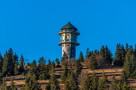 feldberg, black forest, view, sky, panorama, tower, hiking
