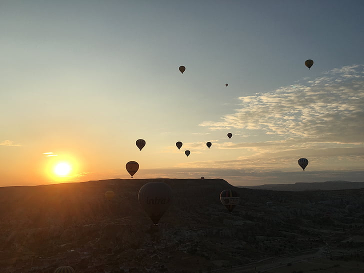 Kapadokya, Türkiye, gündoğumu, doğa, seyahat, manzara, Turizm