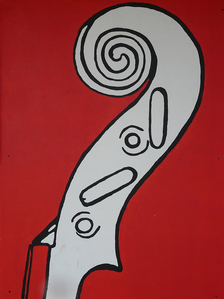 violin, snail, mural, art, drawing, abstract, eddy