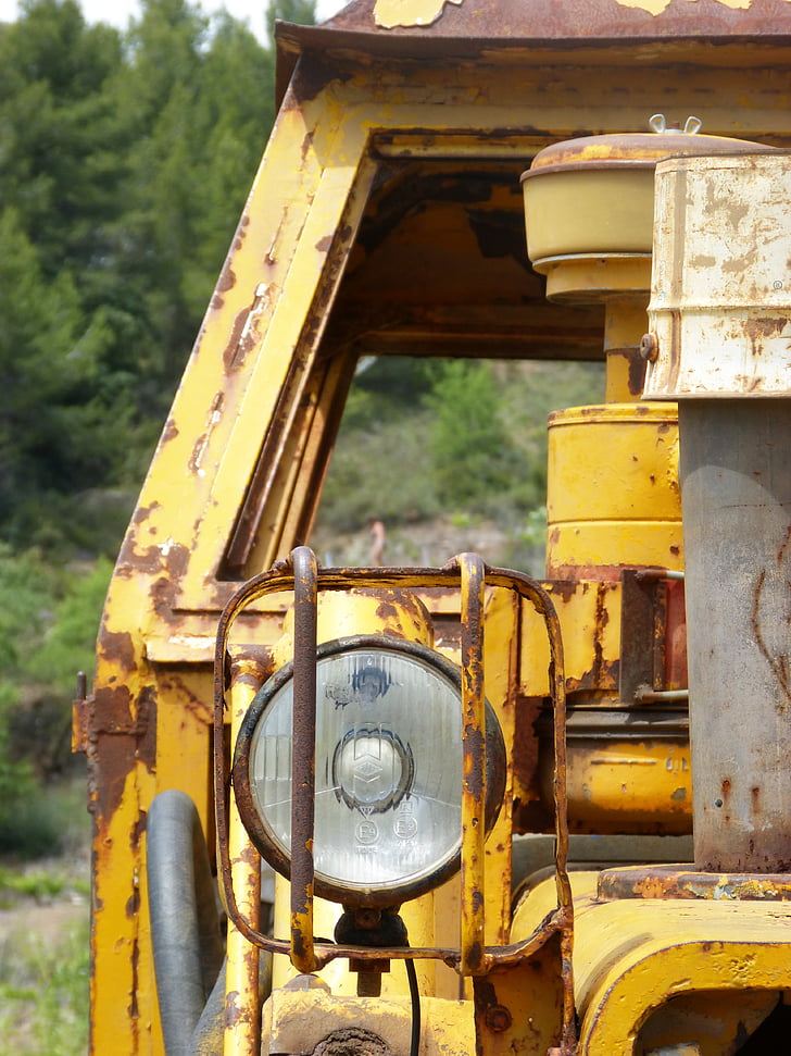 excavator, machinery, old, abandoned, light, lighthouse, detail