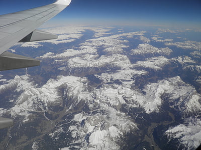 alps, aerial view, plane