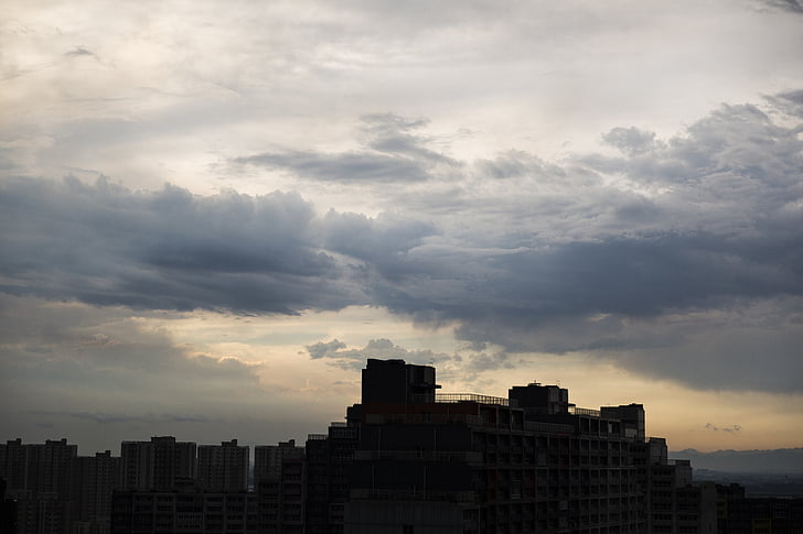 天空, 云计算, 在黄昏