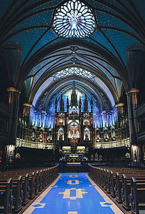 aisle, altar, architecture, benches, building, cathedral, ceiling