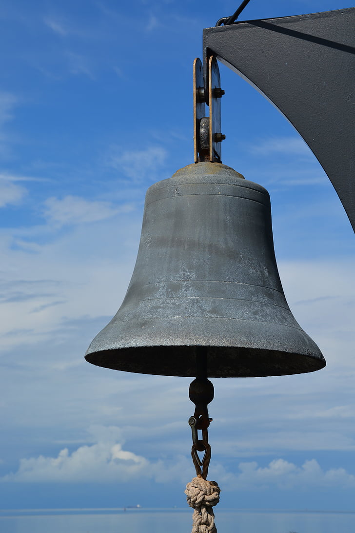 bell, people, metal, sky