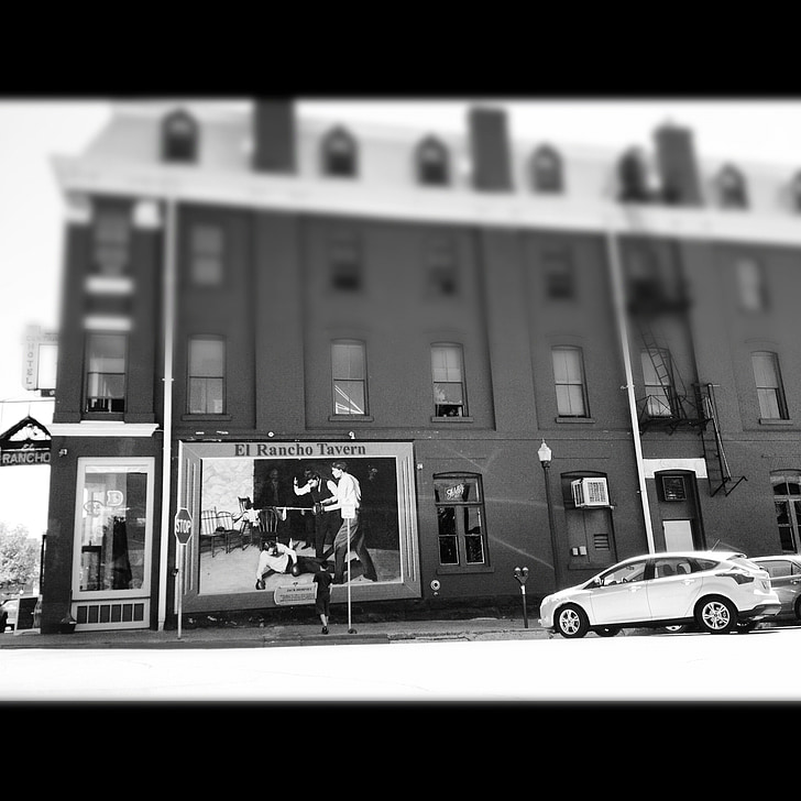 durango, urban, wall, city, parking lot, black and white