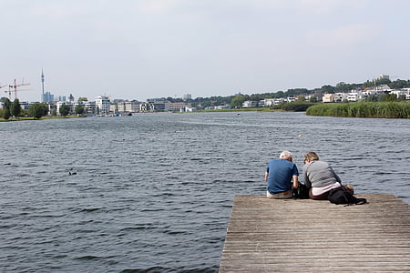 Dortmund, Lac de Phoenix, ensemble, eau, Web, reste, se détendre