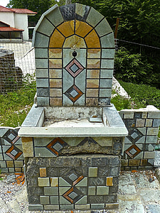 trogolo, muratura in pietra, Waterhole, acqua, toccare, bere, colorato