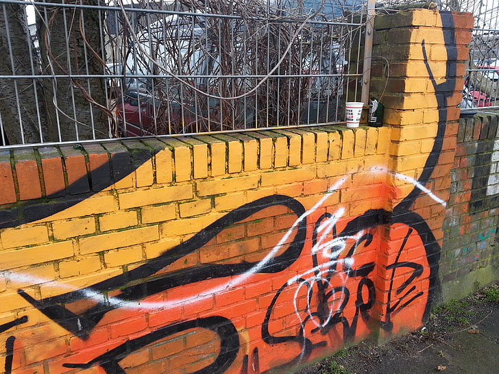 Graffiti, art de la rue, art, mur, coloré