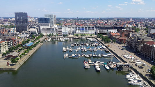 Antwerp, Marina, dok, čolni, ladja, križarjenje počitnice, Belgija