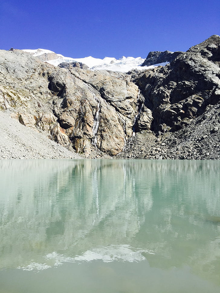 llac glacial, Zermatt, neu, Valais, sèrie 4000, paisatge, alta muntanya