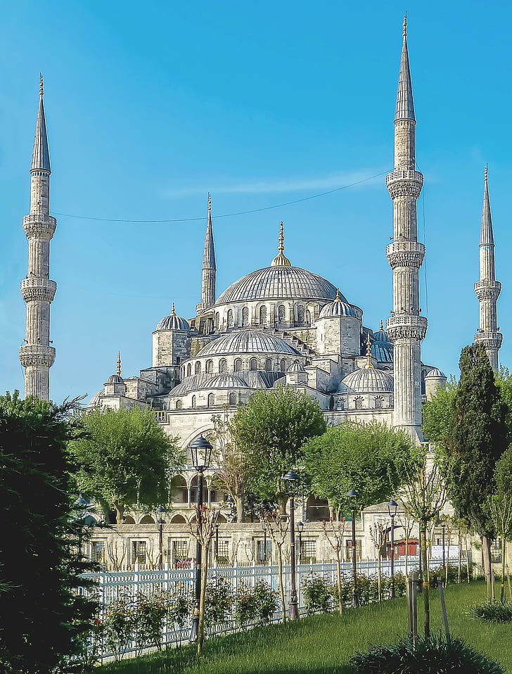 Stambulas, Turkija, mečetė, Turkijos mečetės, Mėlynoji mečetė, Islamas, sodas