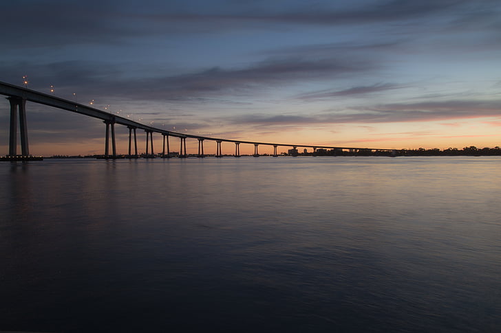 puente, amanecer, al atardecer, Horizon, naturaleza, Río, paisaje