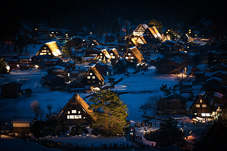 Japán, Shirakawa-go, Gifu, örökség, falu, UNESCO, Ázsia