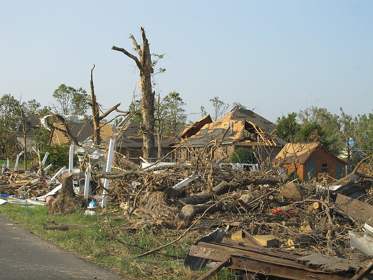 tornádó, megsemmisítése, Joplin, Missouri, pusztítás, roncsok, ház