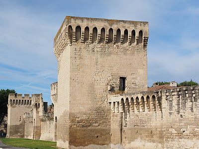 Avignon, városfal, védekező torony, torony, védelem, erődítmény, építészet