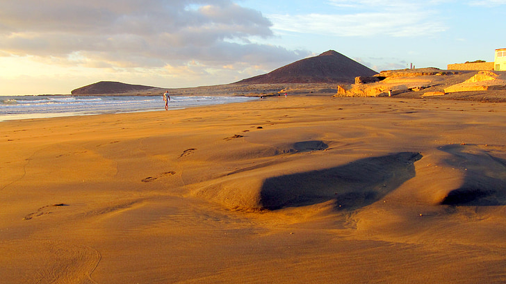 Tenerife, morgenstimmung, El Medano, woestijn, zandstrand, strand