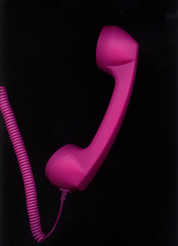 telefon, receptor telefon, roz, conexiune, persoană de contact, comunicare, cablu telefonic