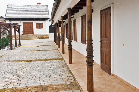 Villány, porche, yard, architecture, colonne, bâtiment, colonnes