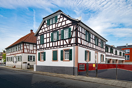 Darmstadt, arheilgen, Hesse, Nemecko, staré mesto, krovu, fachwerkhaus