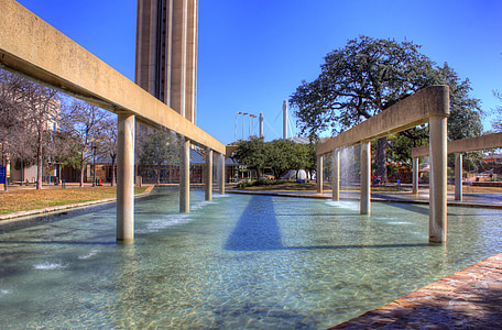 water fountain, fountain, tower of the americas, texas, san antonio, usa, water