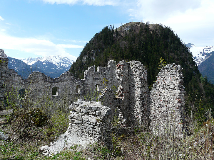 ruin, slott, fönster, stenar, upphörde att gälla, Ehrenberg, sten