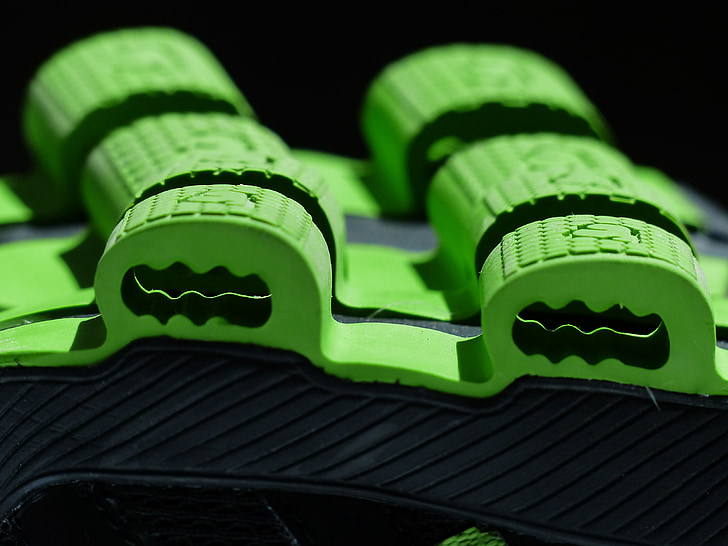 sole, green, rubber lining, suspension, damping, rubber, grip