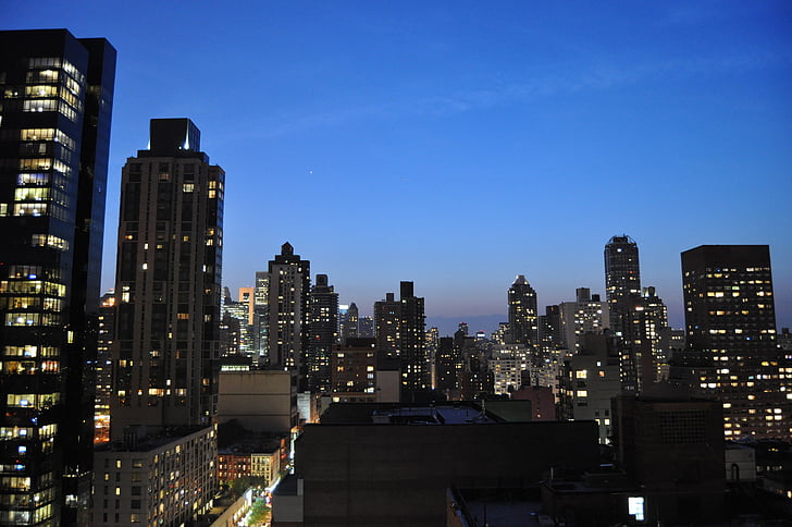 Nouveau, York, New york, NYC, ville, Skyline, rue