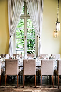 nunta, decor, interior design, tabel, lux, scaun, în interior