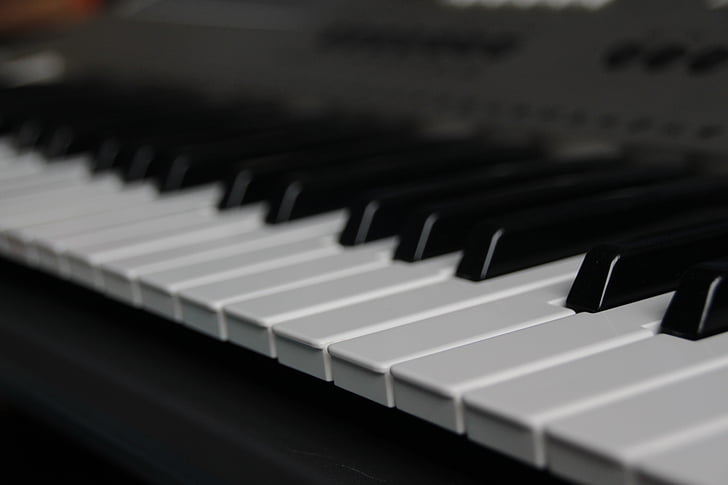 piano, key, road, distance, music, keyboard, notes