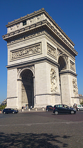 triumphal arch, paris, arc de triomphe, building, arch, architecture, napoleon