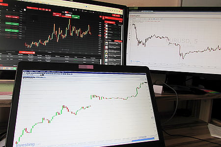 analyse, handel, Forex, valutahandel, monitor, grafiek, grafieken